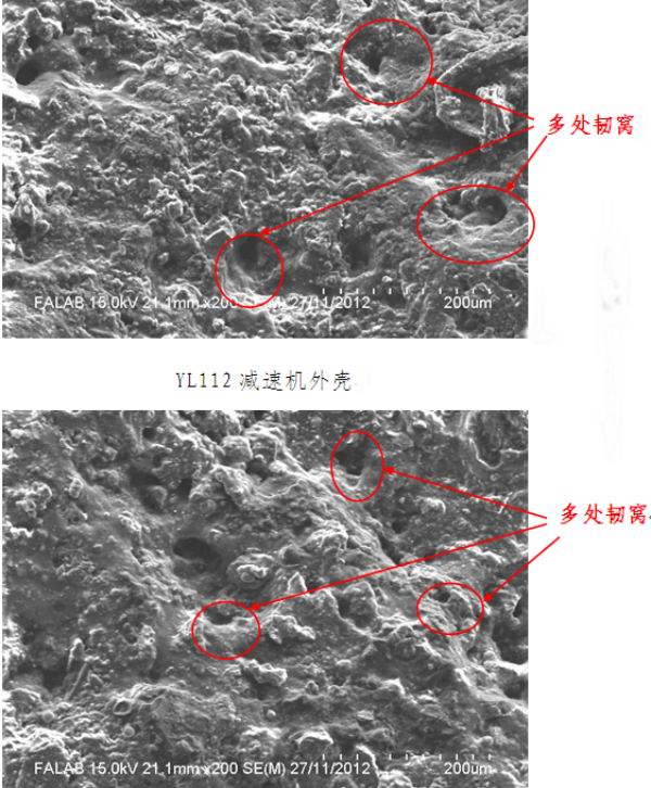 扫描电子显微镜观察减速机外壳